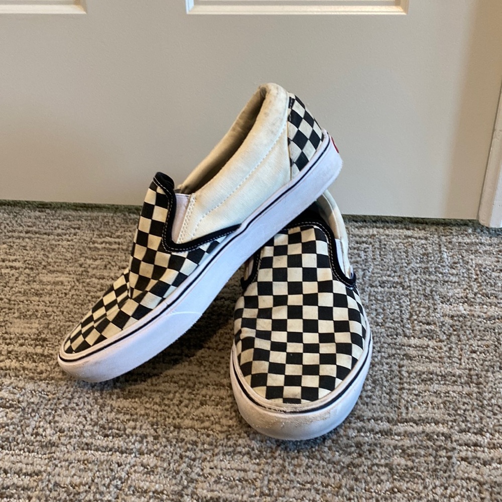 Vans classic checker pattern slip ons